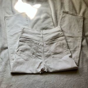 J Crew High Rise Wide Leg White Jeans